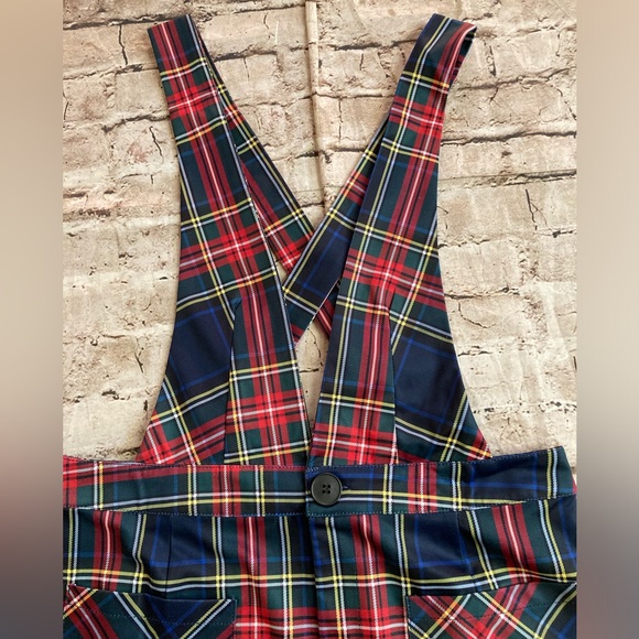 NWT Allegra K plaid Contrast, color, pinafore suspender Mini skirt size L. - Picture 11 of 12